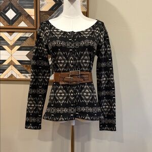 Vintage Ralph Lauren Country Western Button Front Long Sleeve Top size Small